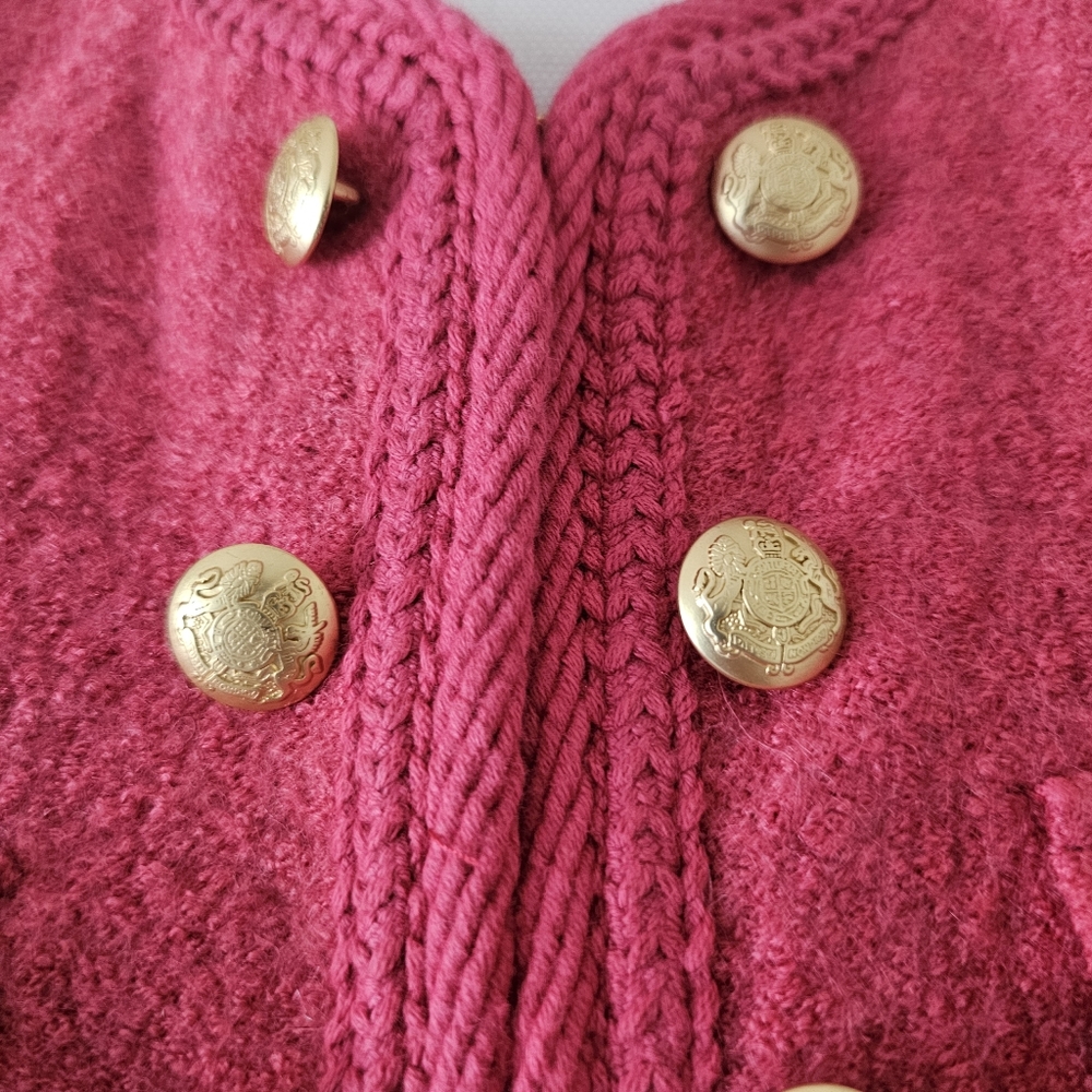 Talbots Berkshire Crop Jacket Blazer Size 8 Pink Coral Wool Blend - Picture 4 of 12